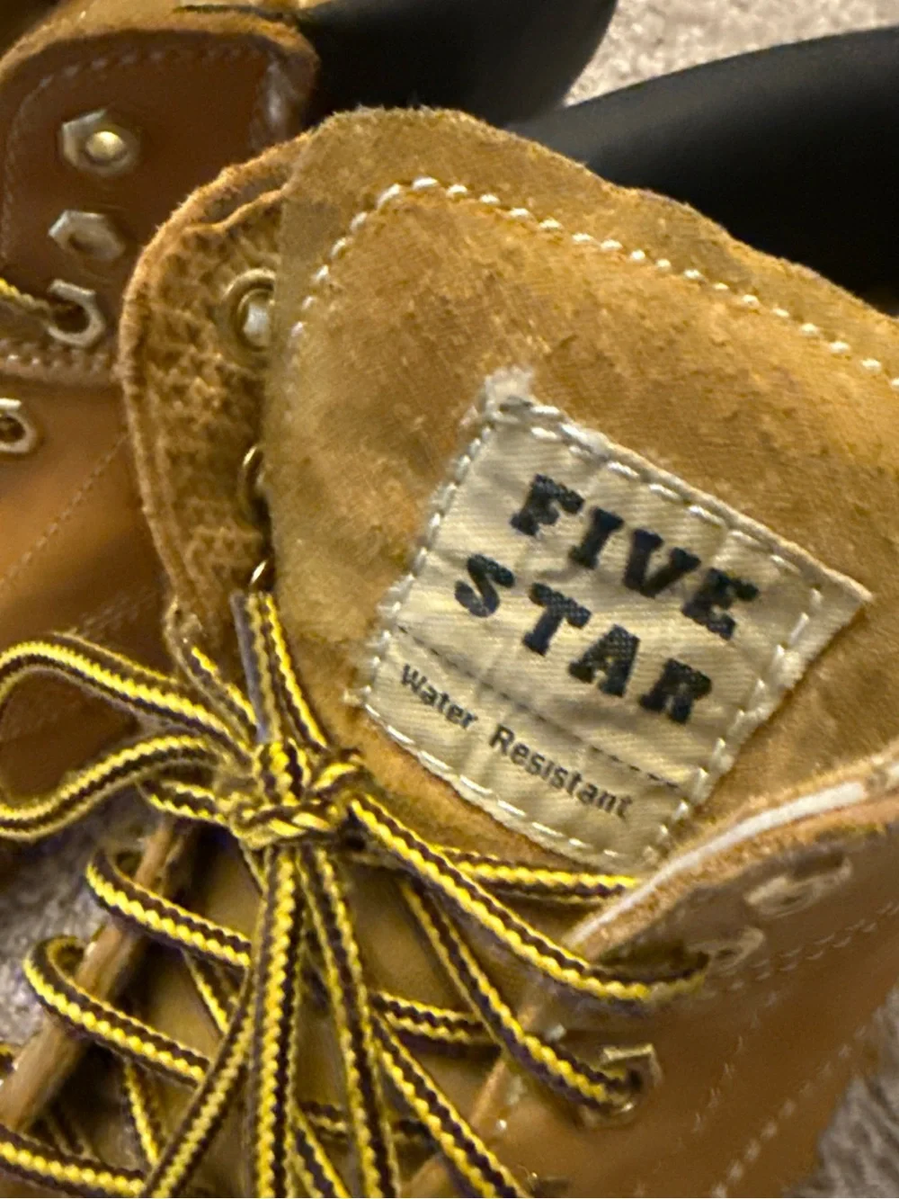 Men's Work Boots - Tan Lace-Up Industrial Boot